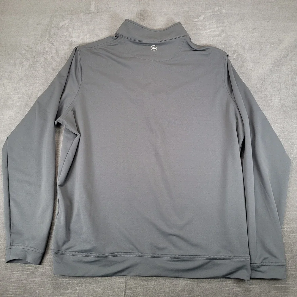 Peter Millar Mens XL Gray Quarter Zip Pullover NCH Logo Performance Golf Shirt - Picture 4 of 6
